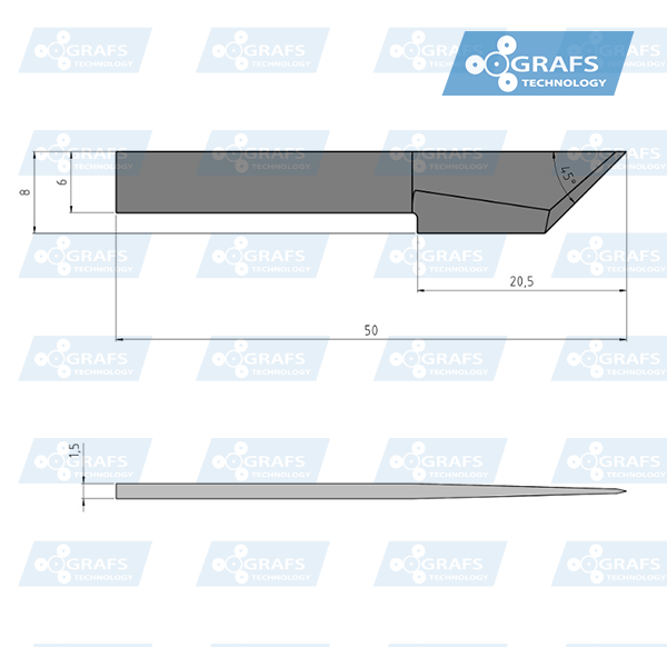 Nóż Zund Z46 ostrze wleczone 4800073 – zamiennik