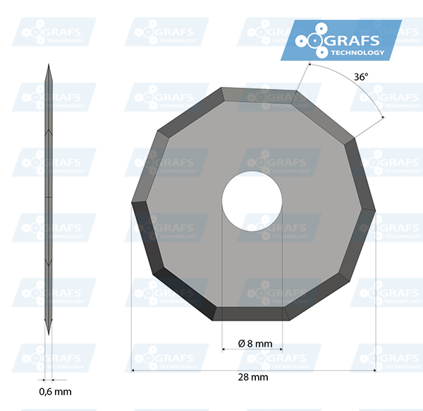 Zünd Z51 Rotationsmesser, zehneckige Klinge, 3910336 – Ersatz